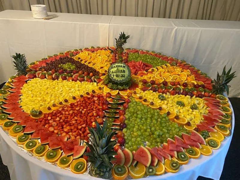 Fruit table set up at an event
